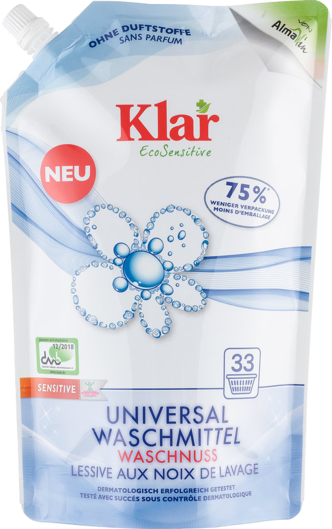 Klar Universal Waschmittel Waschnuss 1,5 l Öko Pack
